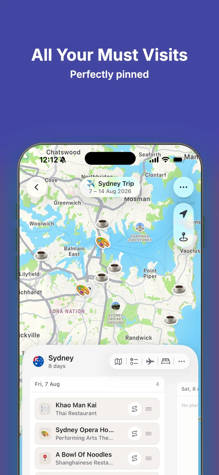 All your must-visits, pinned on the map